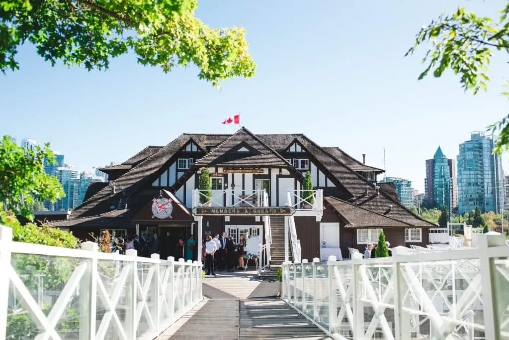 Vancouver Rowing Club clubhouse on Coal Harbour, the home of VRC Rugby at the entrance to Stanley Park